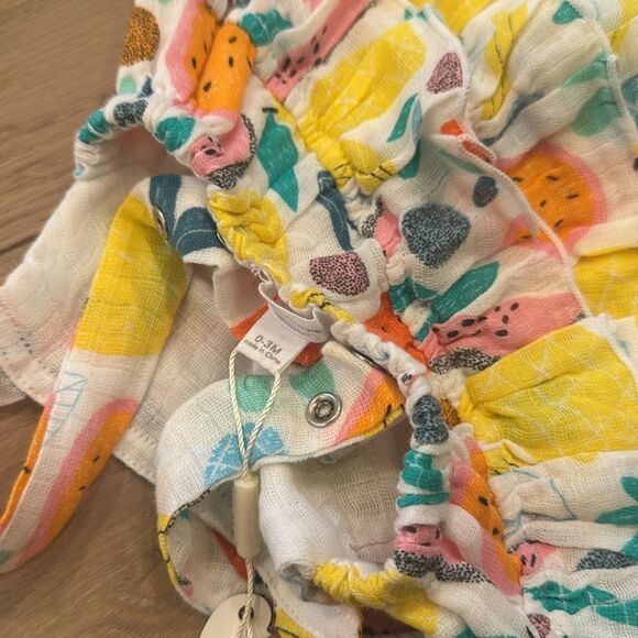 Angel Dear Girl's Tropical Fruit Muslin Ruffle Top with headband set - Picture 6 of 6